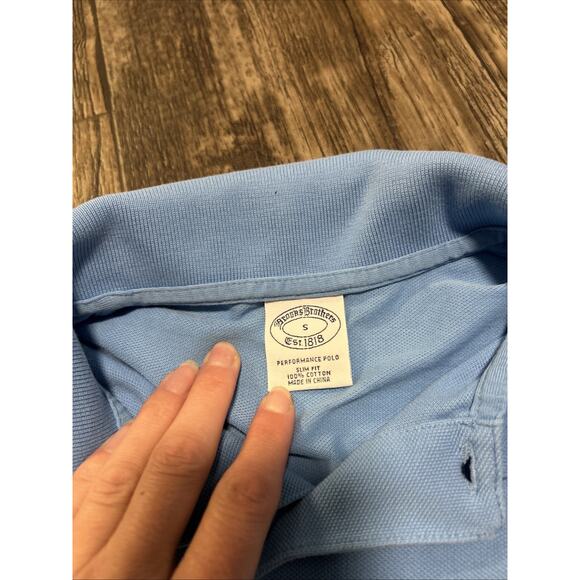 Brooks Brothers Green Polo Shirt Men’s small Blue Pig Performance Slim Fit - Picture 3 of 4